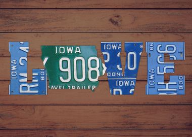 Iowa State Love Heart License Plates Art Phrase