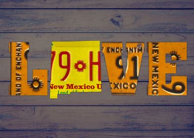 New Mexico State Love Heart License Plates Art Phr