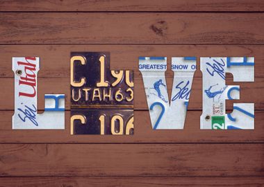 Utah State Love Heart License Plates Art Phrase