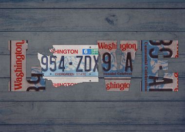 Washington State Love License Plate Art Phrase