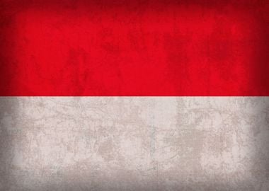 Monaco Country Flag on Distressed Canvas