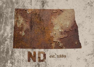 North Dakota State  Rusty Map Series No 37