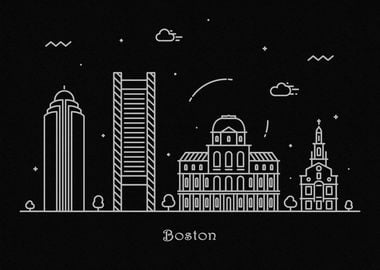 Boston Skyline Minimal