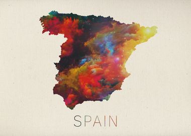 Spain Watercolor Map