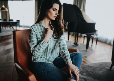 Girl in striped shirt