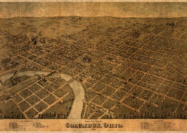 Map of Columbus Ohio 1872