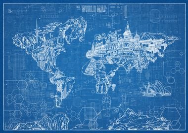 world map blueprint