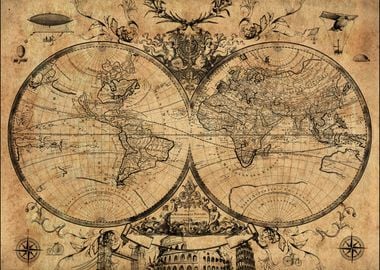 world map vintage 3