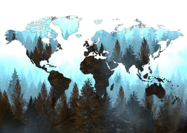 world map forest