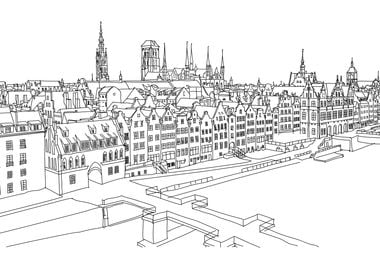 Gdansk city landscape.