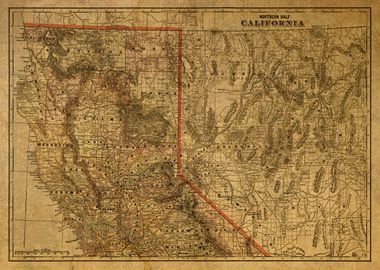 Vintage Map of N Cali