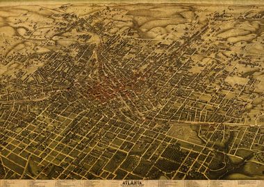 Vintage Map Atlanta 1892