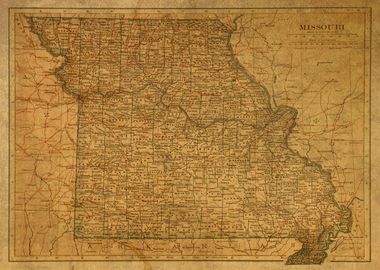 Vintage Map of Missouri