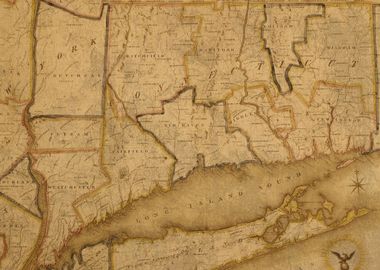 Vintage Connecticut Map