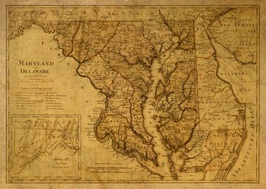 Vintage Map of Maryland