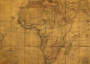 Vintage Map of Africa 1829