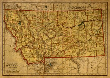 Vintage Map of Montana