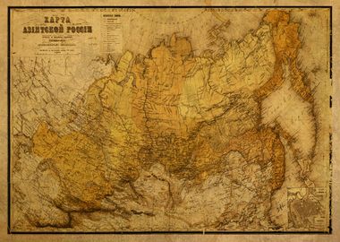 Vintage Map Russia 1914