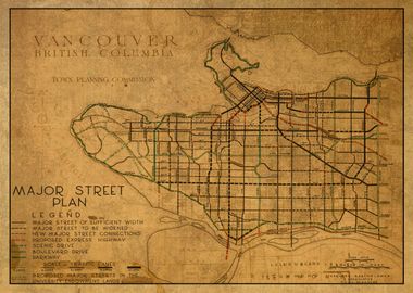 Vintage Map of Vancouver