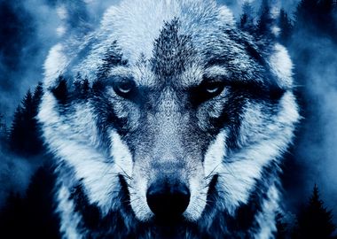 'Wolf and Forest 4' Poster, picture, metal print, paint by Mateusz ...