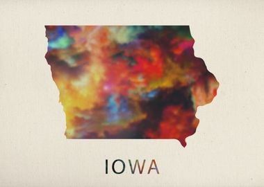 Iowa State Watercolor Map