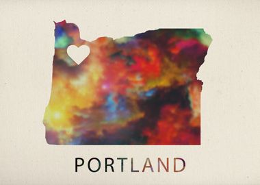 Portland Watercolor Map