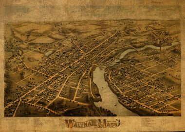 Waltham Mass Map 1877