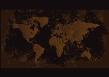 Grunge World Map brown 