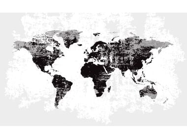 Grunge map black poster