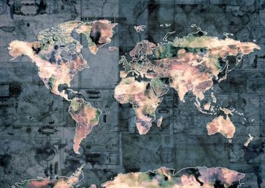 world map grunge