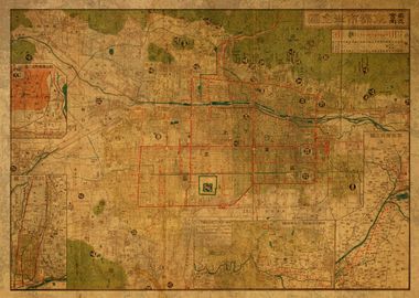 Map of Kyoto Japan 1914