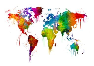 World Map Watercolour