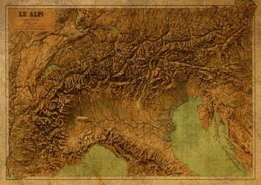 Old Map of the Alps 1899