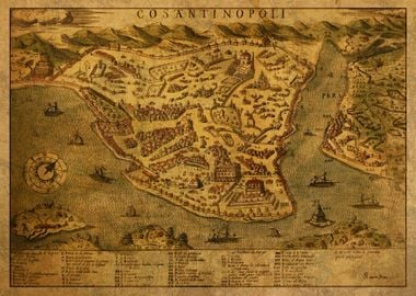 Old Map of Istanbul 1573