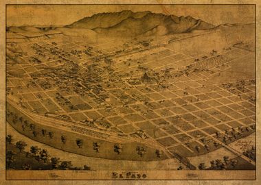 Map of El Paso Texas 1886