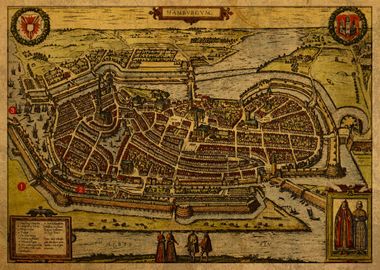 Map of Hamburg 1600