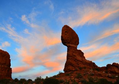 Balance Rock Utah sunset