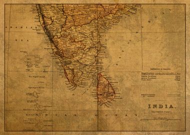 Southern India Map 1870