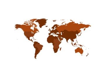 World map brown borders