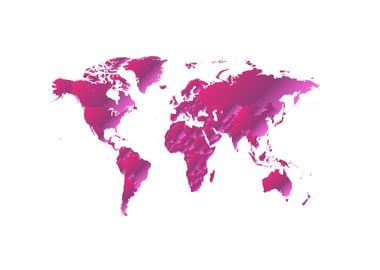 Pink metallic world map 2 