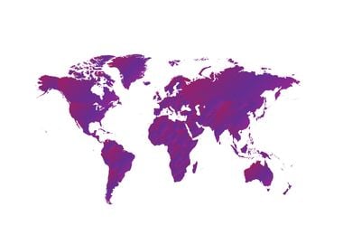 Purple metallic world map 