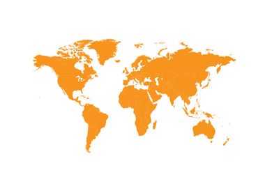 Orange map with borders 