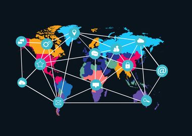 World map social network 1