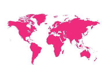 World map pink