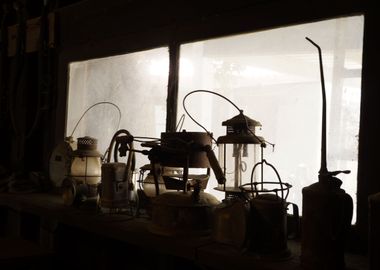 Antique Lanterns by Window