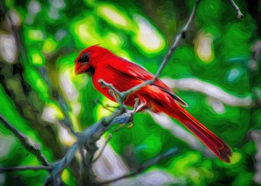 Red Cardinal in a Tree