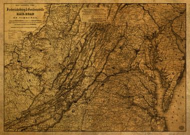 Virginia Railway Map 1869