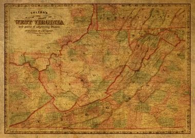 West Virginia Map 1865