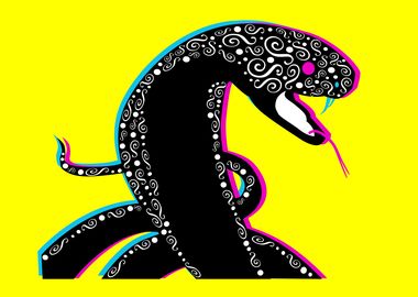 Black snake pop art poster