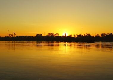 Quiet sunset over river